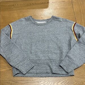Gray Sweatshirt with Red and Yellow Accents